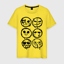 Футболка хлопковая мужская HU Masks, цвет: желтый