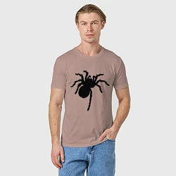 Футболка хлопковая мужская Черный паук, цвет: пыльно-розовый — фото 2