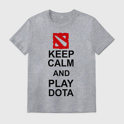 Футболка хлопковая мужская Keep Calm & Play Dota, цвет: меланж