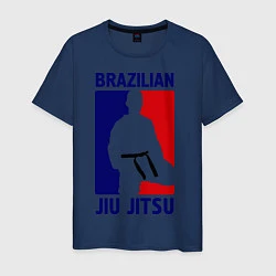 Футболка хлопковая мужская Brazilian Jiu jitsu, цвет: тёмно-синий