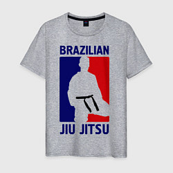 Футболка хлопковая мужская Brazilian Jiu jitsu, цвет: меланж
