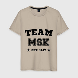 Футболка хлопковая мужская Team MSK est. 1147, цвет: миндальный