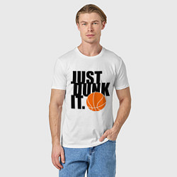 Футболка хлопковая мужская Just dunk it, цвет: белый — фото 2
