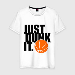 Футболка хлопковая мужская Just dunk it, цвет: белый