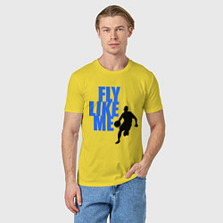 Футболка хлопковая мужская Fly like me, цвет: желтый — фото 2