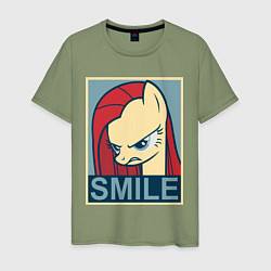 Футболка хлопковая мужская MLP: Smile, цвет: авокадо