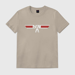 Футболка хлопковая мужская Alt N7 Wings, цвет: миндальный