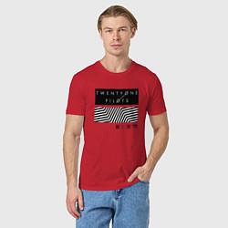 Футболка хлопковая мужская TOP: Geometry, цвет: красный — фото 2