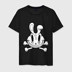 Футболка хлопковая мужская Кролик-пират, цвет: черный