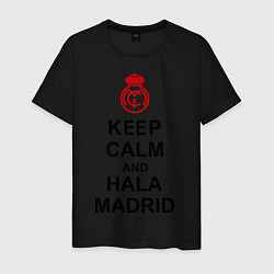 Футболка хлопковая мужская Keep Calm & Hala Madrid, цвет: черный