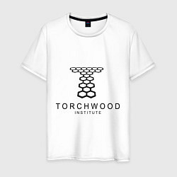 Футболка хлопковая мужская Torchwood Institute, цвет: белый