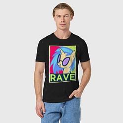 Футболка хлопковая мужская DJ Pon-3 RAVE, цвет: черный — фото 2