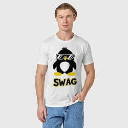 Футболка хлопковая мужская SWAG Penguin, цвет: белый — фото 2