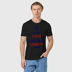 Футболка хлопковая мужская Keep Calm & Chelsea London fan, цвет: черный — фото 2