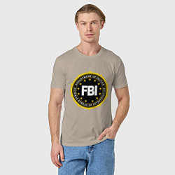 Футболка хлопковая мужская FBI Departament, цвет: миндальный — фото 2