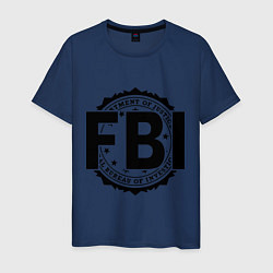 Футболка хлопковая мужская FBI Agency цвета тёмно-синий — фото 1