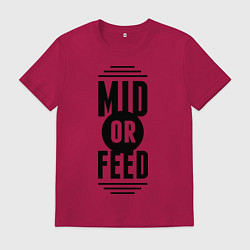 Футболка хлопковая мужская Mid or feed, цвет: маджента
