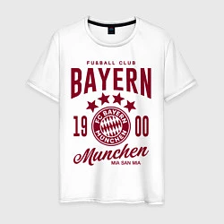 Футболка хлопковая мужская Bayern Munchen 1900, цвет: белый
