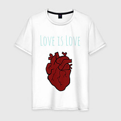 Футболка хлопковая мужская Love Is Love, цвет: белый