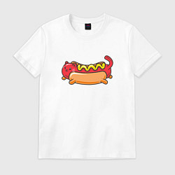 Футболка хлопковая мужская Hot Cat, цвет: белый