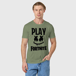 Футболка хлопковая мужская Marshmello: Play Fortnite, цвет: авокадо — фото 2