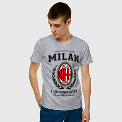 Футболка хлопковая мужская Milan: I Rossoneri цвета меланж — фото 2
