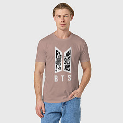 Футболка хлопковая мужская BTS Band, цвет: пыльно-розовый — фото 2