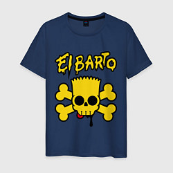 Футболка хлопковая мужская El Barto, цвет: тёмно-синий