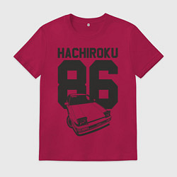 Футболка хлопковая мужская Toyota AE86 Hachiroku, цвет: маджента