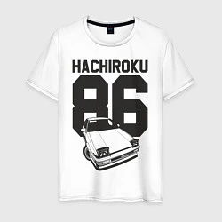 Футболка хлопковая мужская Toyota AE86 Hachiroku, цвет: белый