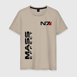 Футболка хлопковая мужская MASS EFFECT N7, цвет: миндальный