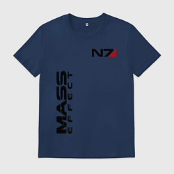 Футболка хлопковая мужская MASS EFFECT N7, цвет: тёмно-синий