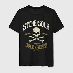 Футболка хлопковая мужская Stone Sour: Gold Bones, цвет: черный