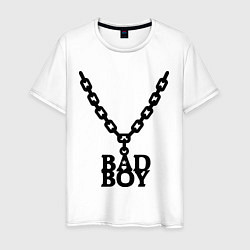 Футболка хлопковая мужская Цепочка bad boy, цвет: белый