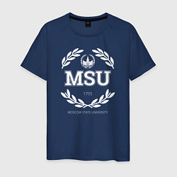 Футболка хлопковая мужская MSU, цвет: тёмно-синий