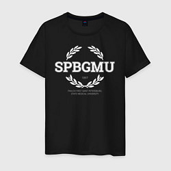 Футболка хлопковая мужская SPBGMU, цвет: черный