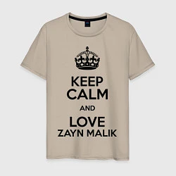 Футболка хлопковая мужская Keep Calm & Love Zayn Malik, цвет: миндальный