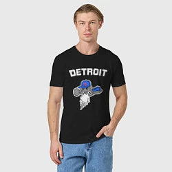 Футболка хлопковая мужская Detroit, цвет: черный — фото 2