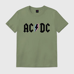 Футболка хлопковая мужская AC/DC, цвет: авокадо