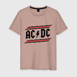 Футболка хлопковая мужская AC/DC Voltage, цвет: пыльно-розовый