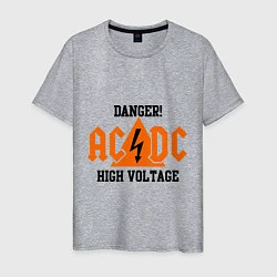 Футболка хлопковая мужская AC/DC: High Voltage, цвет: меланж