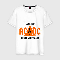 Футболка хлопковая мужская AC/DC: High Voltage, цвет: белый