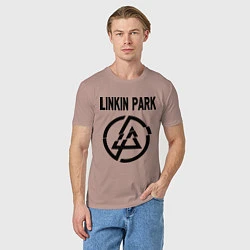Футболка хлопковая мужская Linkin Park, цвет: пыльно-розовый — фото 2