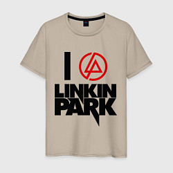 Футболка хлопковая мужская I love Linkin Park, цвет: миндальный