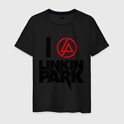 Футболка хлопковая мужская I love Linkin Park, цвет: черный