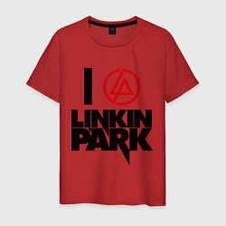 Футболка хлопковая мужская I love Linkin Park, цвет: красный