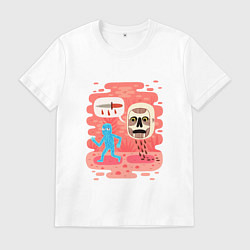 Футболка хлопковая мужская Побег от мыслей, цвет: белый