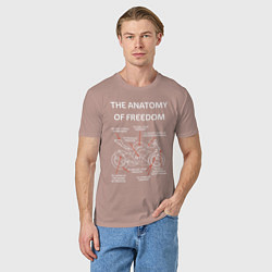 Футболка хлопковая мужская The Anatomy of Freedom, цвет: пыльно-розовый — фото 2