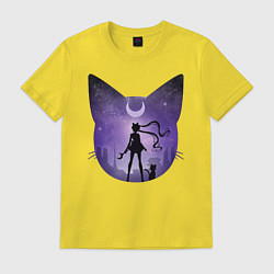 Футболка хлопковая мужская Pretty Soldier Sailor Moon, цвет: желтый