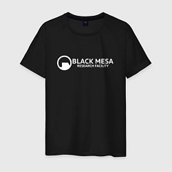 Футболка хлопковая мужская Black Mesa: Research Facility цвета черный — фото 1